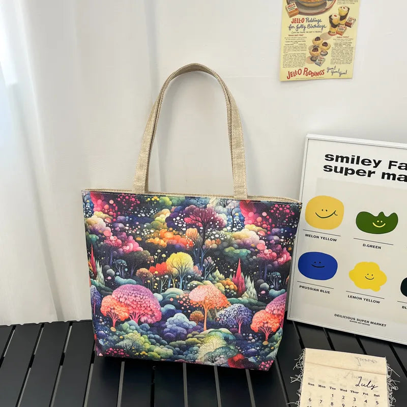Yuanchuang Design New Fashion Canvas Bag New Casual Shoulder Women's Bag All-match Handbag Large Capacity Beach Bag
