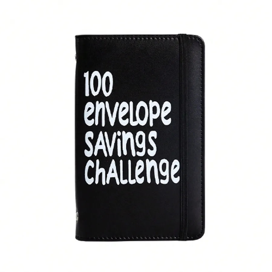 Couple Pu Leather Mini Budget Binder Coin Purse Featuring 100-Day Savings Challenge Handbook