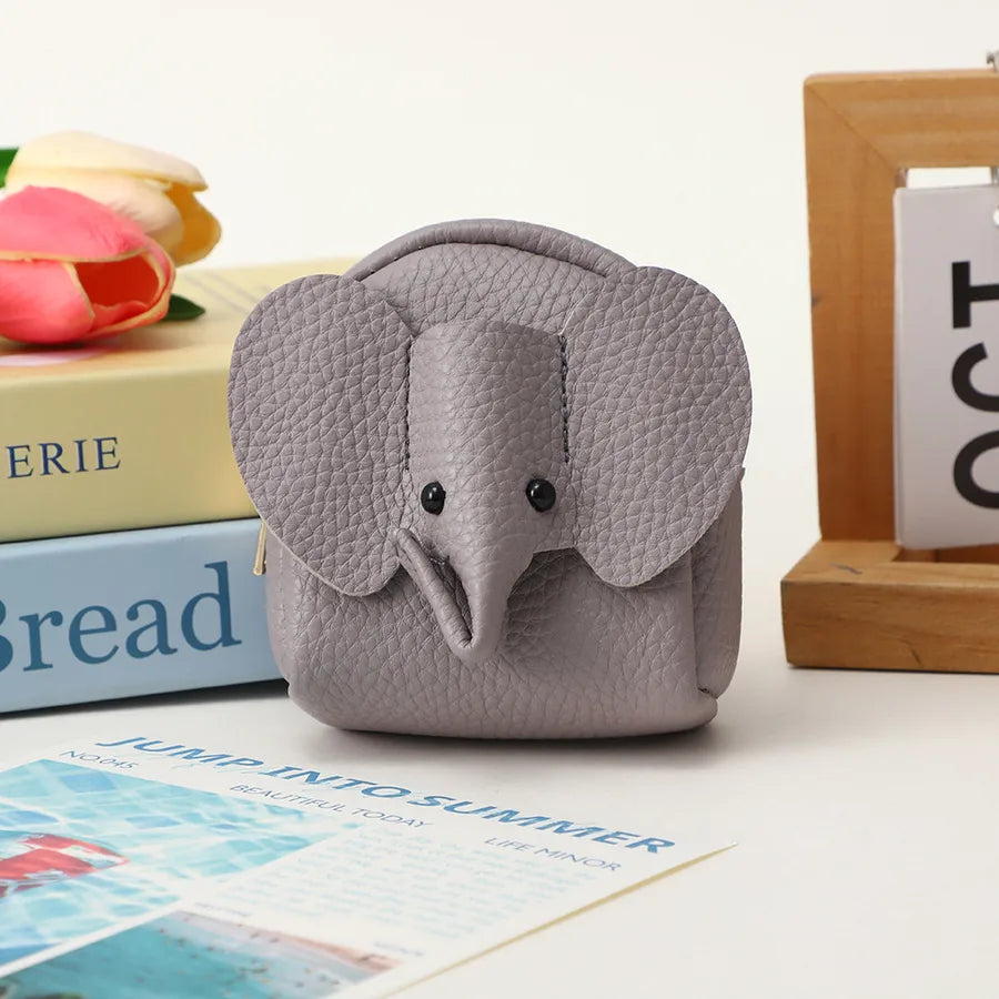 Cute baby elephant mini coin purse creative cartoon portable storage earphone bag high creative small wallet factory wholesale