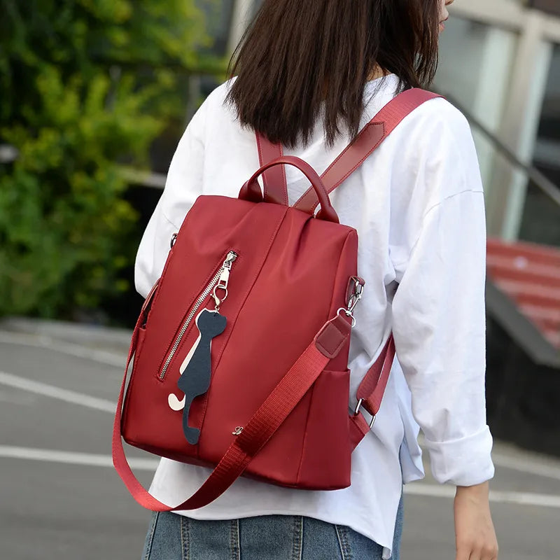 Waterproof Letter School Daily Women's Backpack Functional Backpack