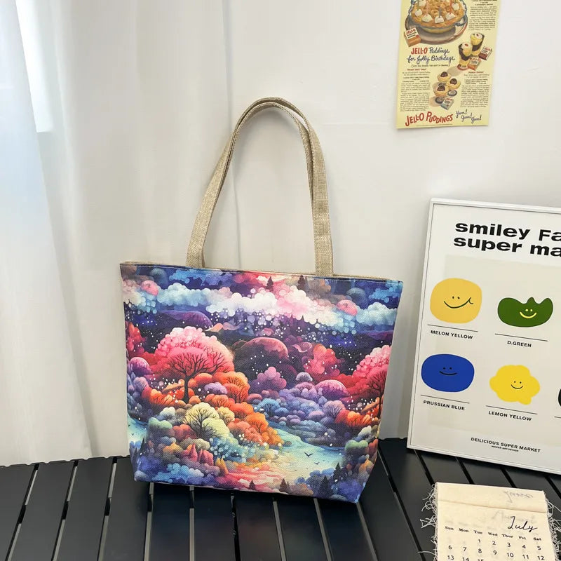 Yuanchuang Design New Fashion Canvas Bag New Casual Shoulder Women's Bag All-match Handbag Large Capacity Beach Bag