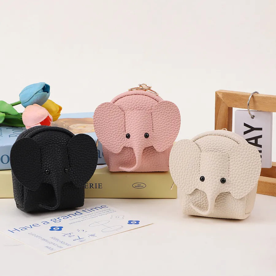 Cute baby elephant mini coin purse creative cartoon portable storage earphone bag high creative small wallet factory wholesale