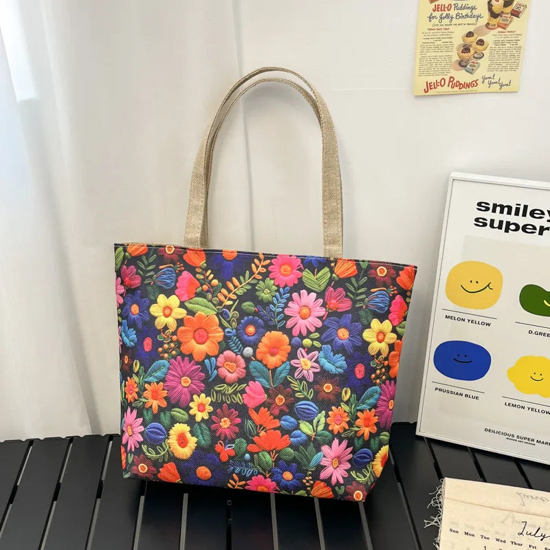 Yuanchuang Design New Fashion Canvas Bag New Casual Shoulder Women's Bag All-match Handbag Large Capacity Beach Bag
