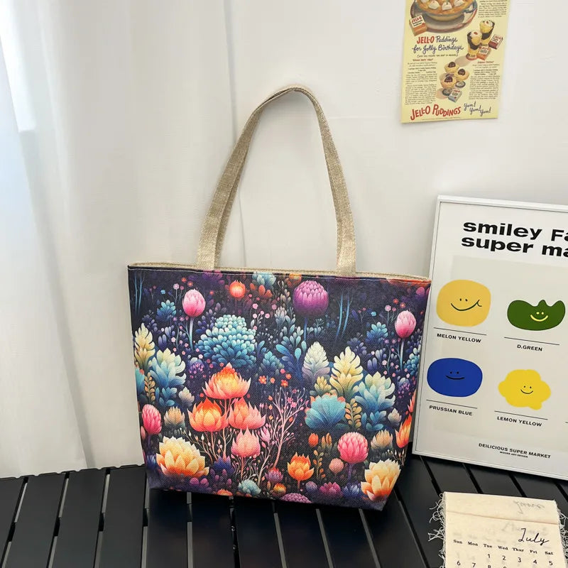 Yuanchuang Design New Fashion Canvas Bag New Casual Shoulder Women's Bag All-match Handbag Large Capacity Beach Bag