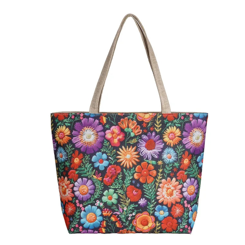 Yuanchuang Design New Fashion Canvas Bag New Casual Shoulder Women's Bag All-match Handbag Large Capacity Beach Bag