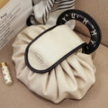 Unisex Pu Leather Solid Color Elegant Streetwear Round String Handbag