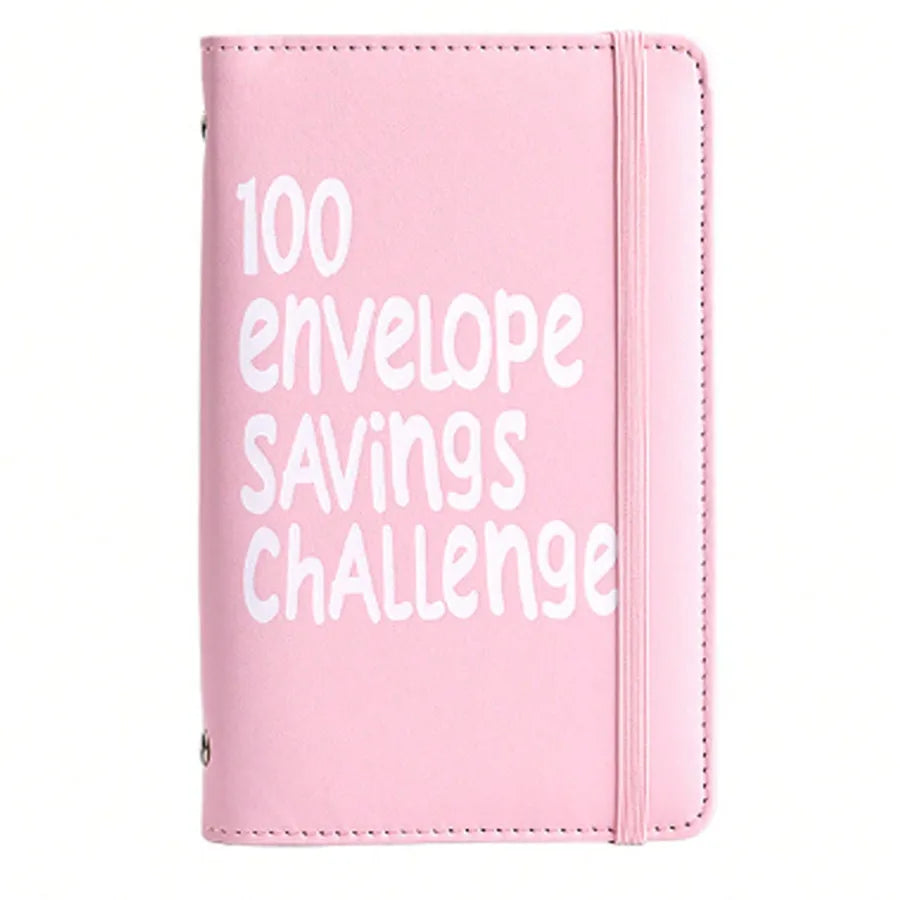 Couple Pu Leather Mini Budget Binder Coin Purse Featuring 100-Day Savings Challenge Handbook