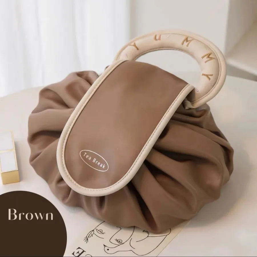 Unisex Pu Leather Solid Color Elegant Streetwear Round String Handbag