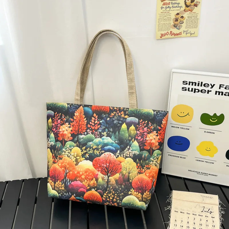 Yuanchuang Design New Fashion Canvas Bag New Casual Shoulder Women's Bag All-match Handbag Large Capacity Beach Bag