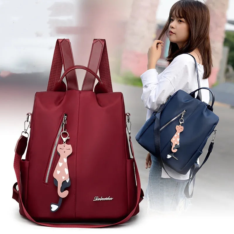 Waterproof Letter School Daily Women's Backpack Functional Backpack