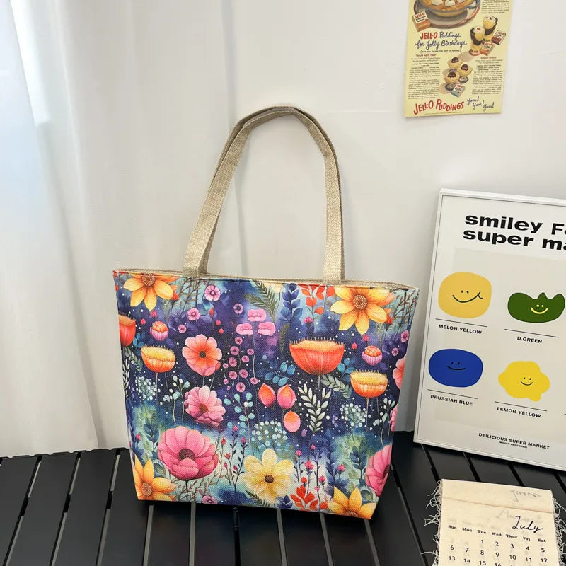 Yuanchuang Design New Fashion Canvas Bag New Casual Shoulder Women's Bag All-match Handbag Large Capacity Beach Bag