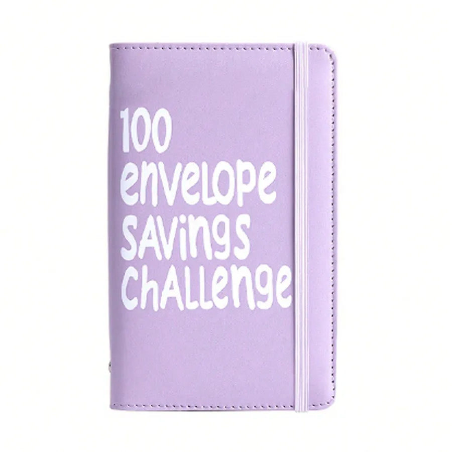 Couple Pu Leather Mini Budget Binder Coin Purse Featuring 100-Day Savings Challenge Handbook